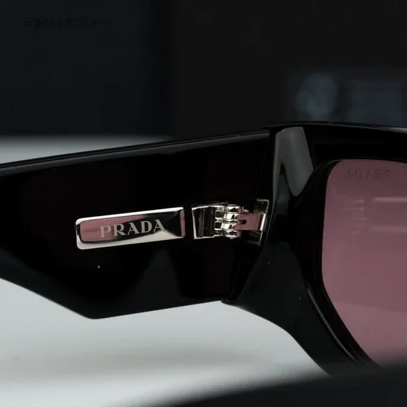 BRAND NEW Prada PR09ZS 16K30L Black Pink Unisex Rectangle Sunglasses